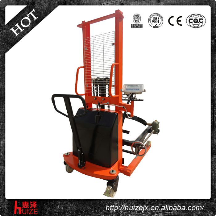 半電動(dòng)稱重油桶車（夾鐵桶，手搖翻轉(zhuǎn)倒料）4