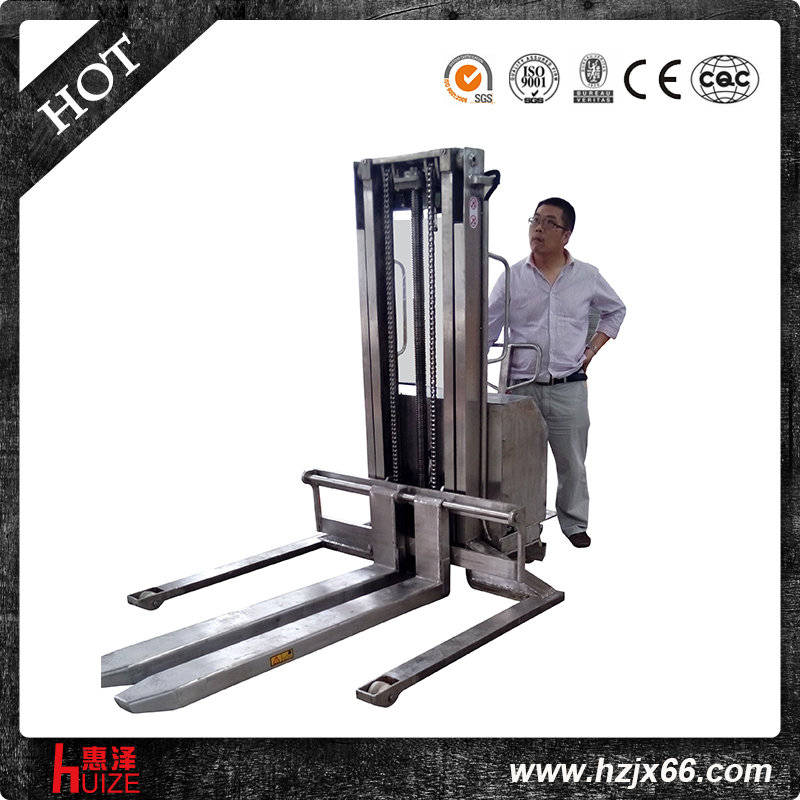 不銹鋼寬腿半電動堆高車 不銹鋼寬腿半電動堆高車